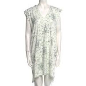 NWOT Baja East Graffiti white Cotton Pullover Dress w/ Hood Size S